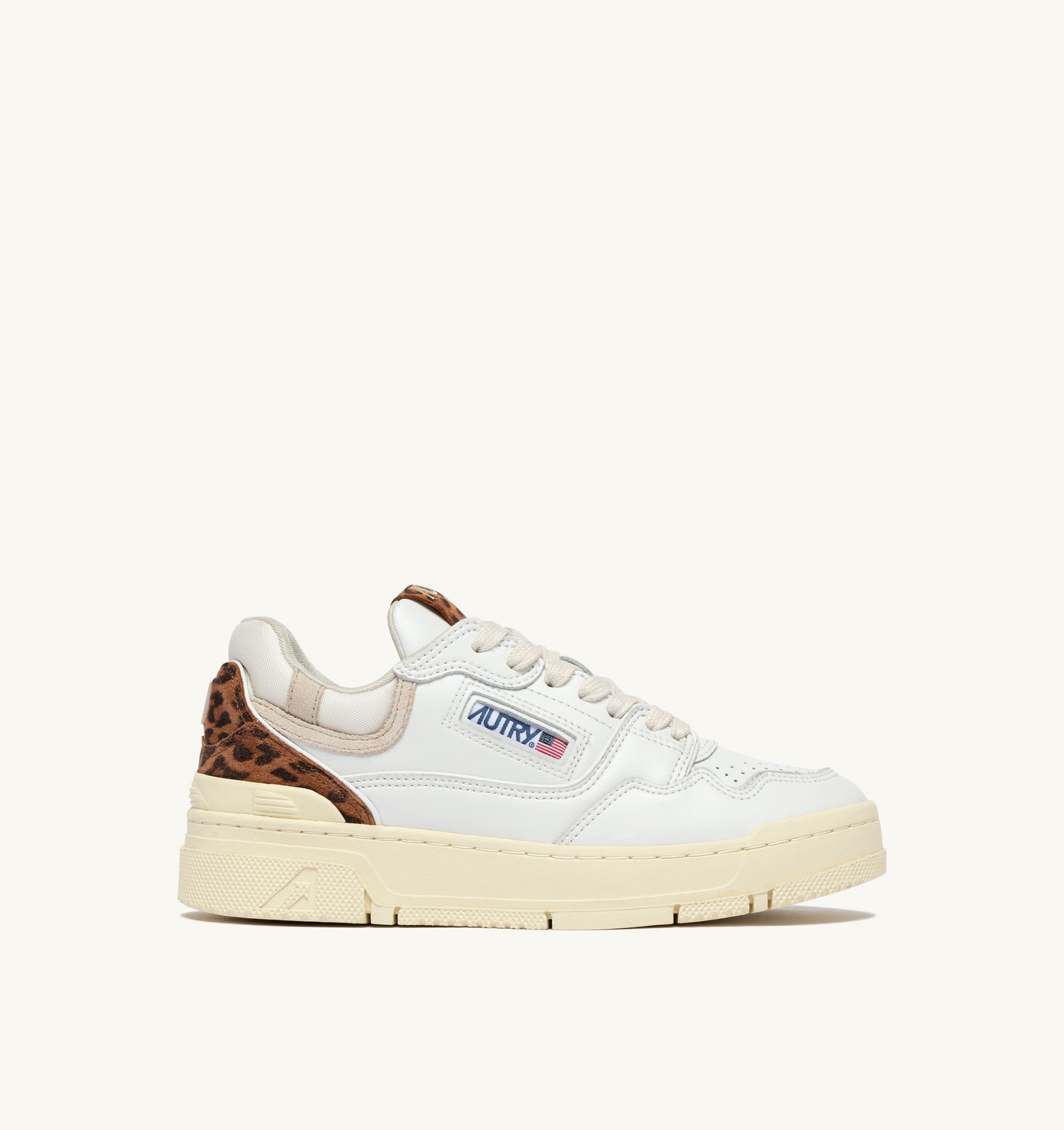 SNEAKERS CLC LOW IN PELLE BIANCA E LEOPARD
