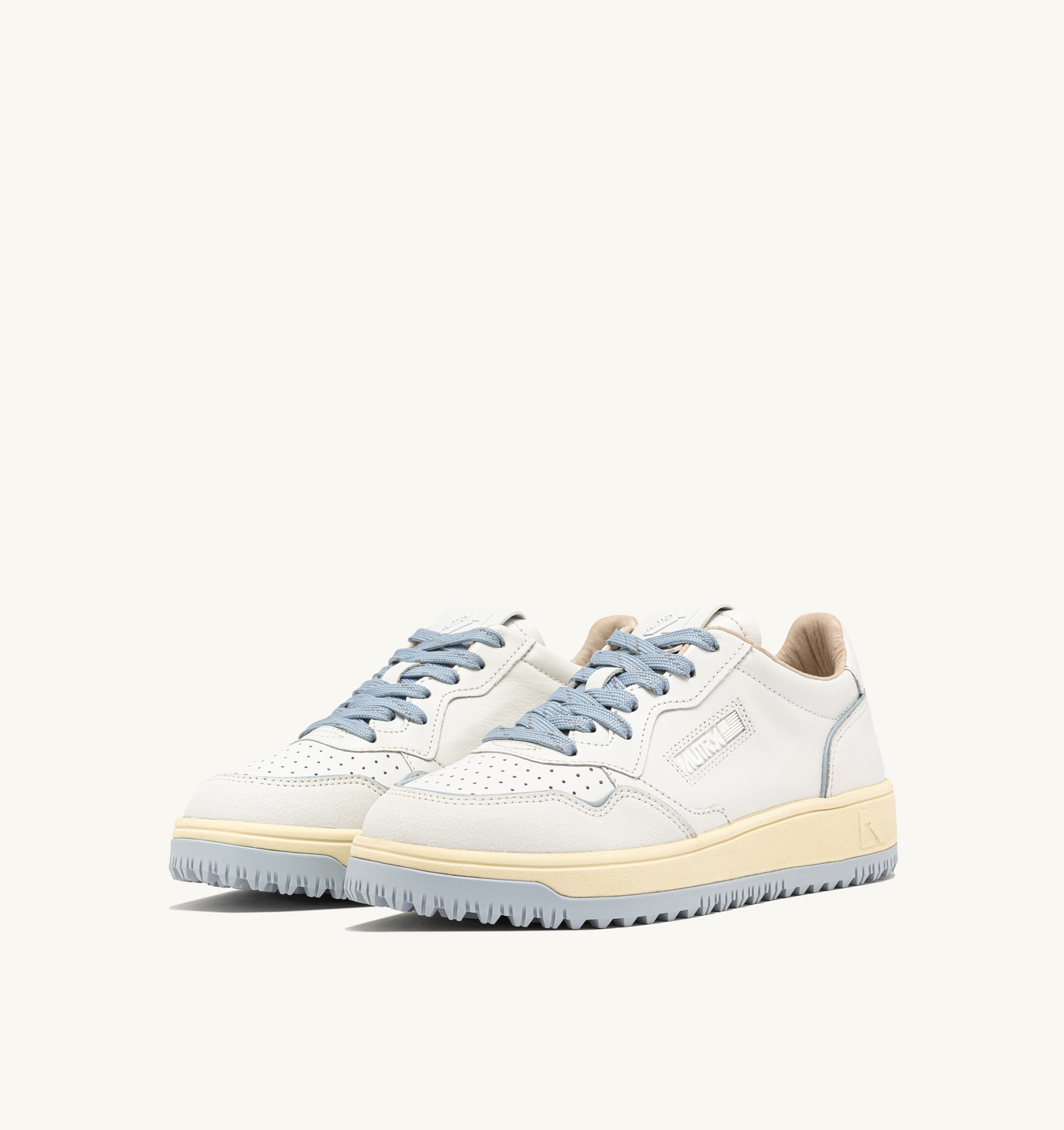 SNEAKERS GOLF LOW IN PELLE COLORE BIANCO E PEARL BLUE