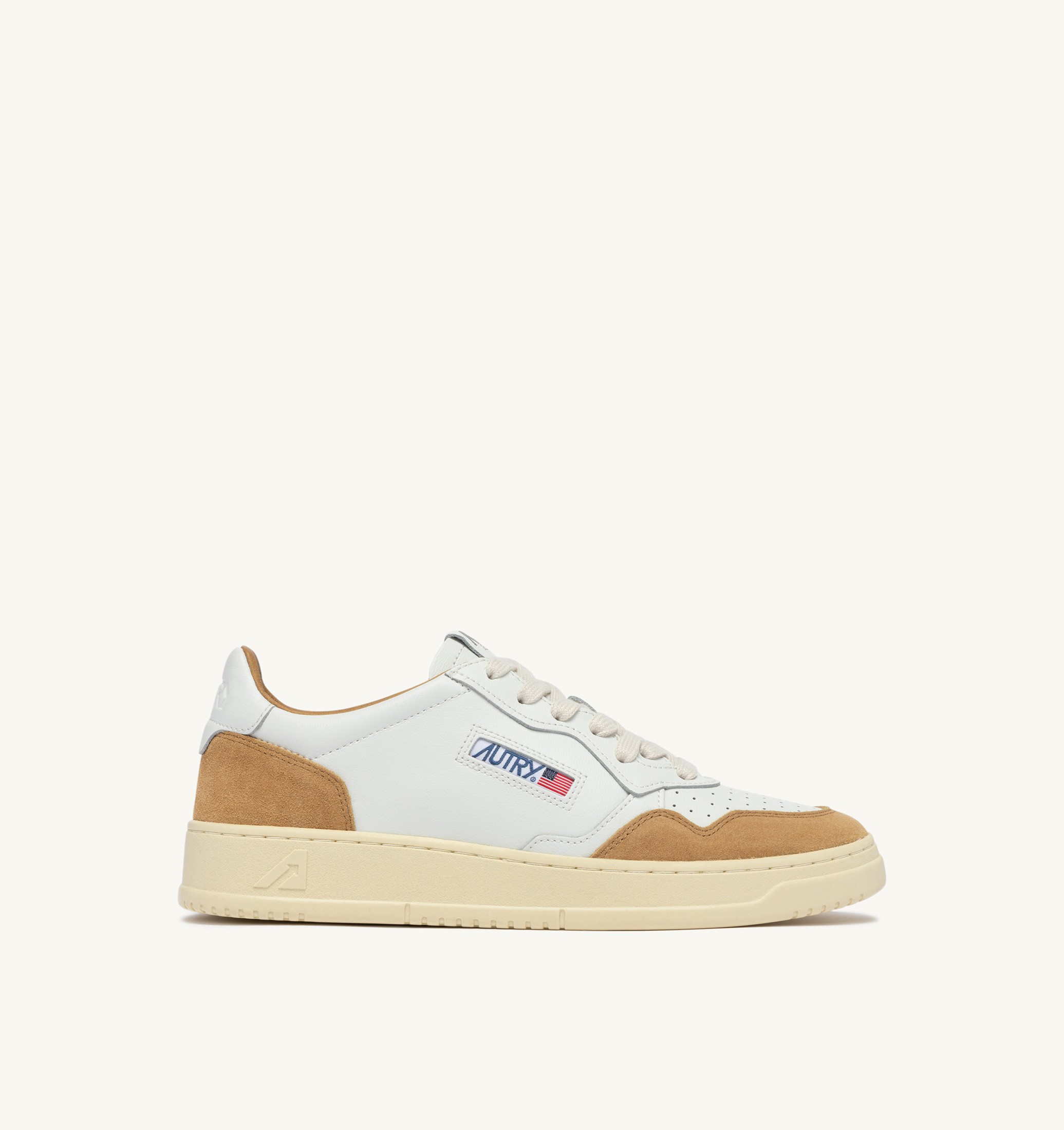 SNEAKERS MEDALIST LOW IN PELLE BIANCA E SUEDE RAME