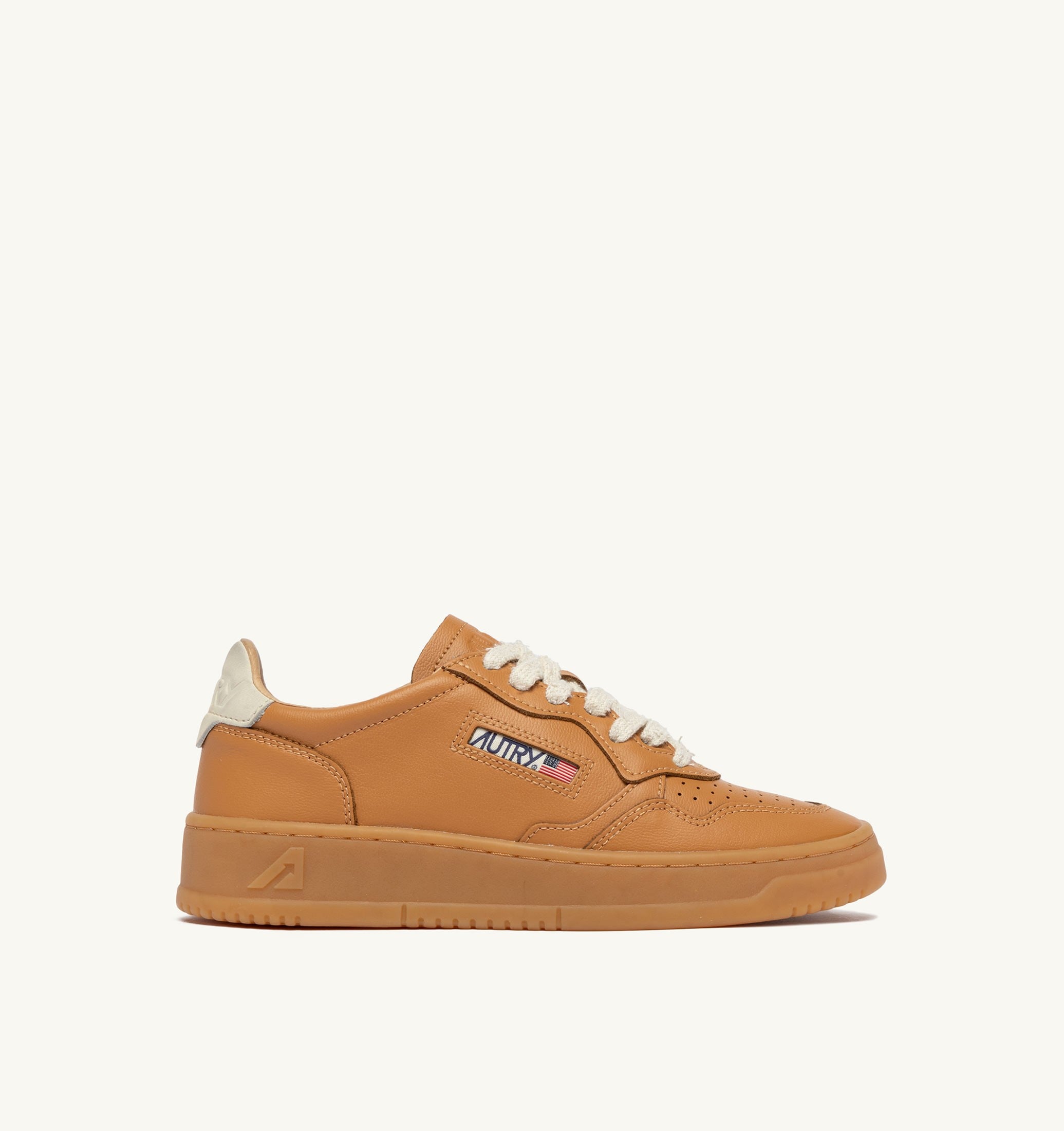 SNEAKERS MEDALIST LOW IN PELLE COGNAC E MARSHMALLOW